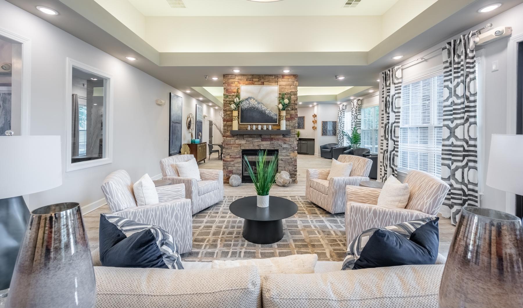 The essence of exceptional living a living room with a fireplace